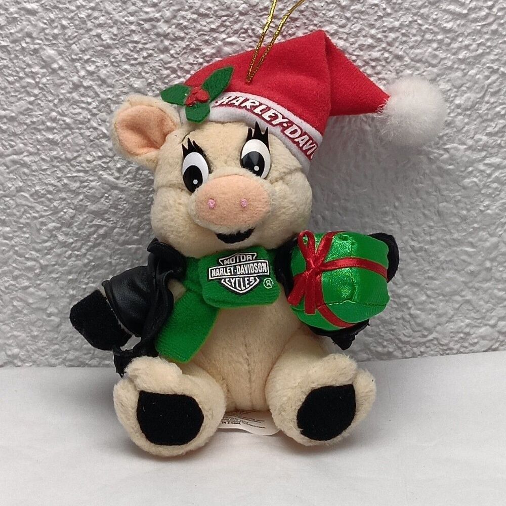 Vintage Stuffed Harley Davidson Multicolor Pig Hog Bean Bag Plush Toys Ltd Flaw